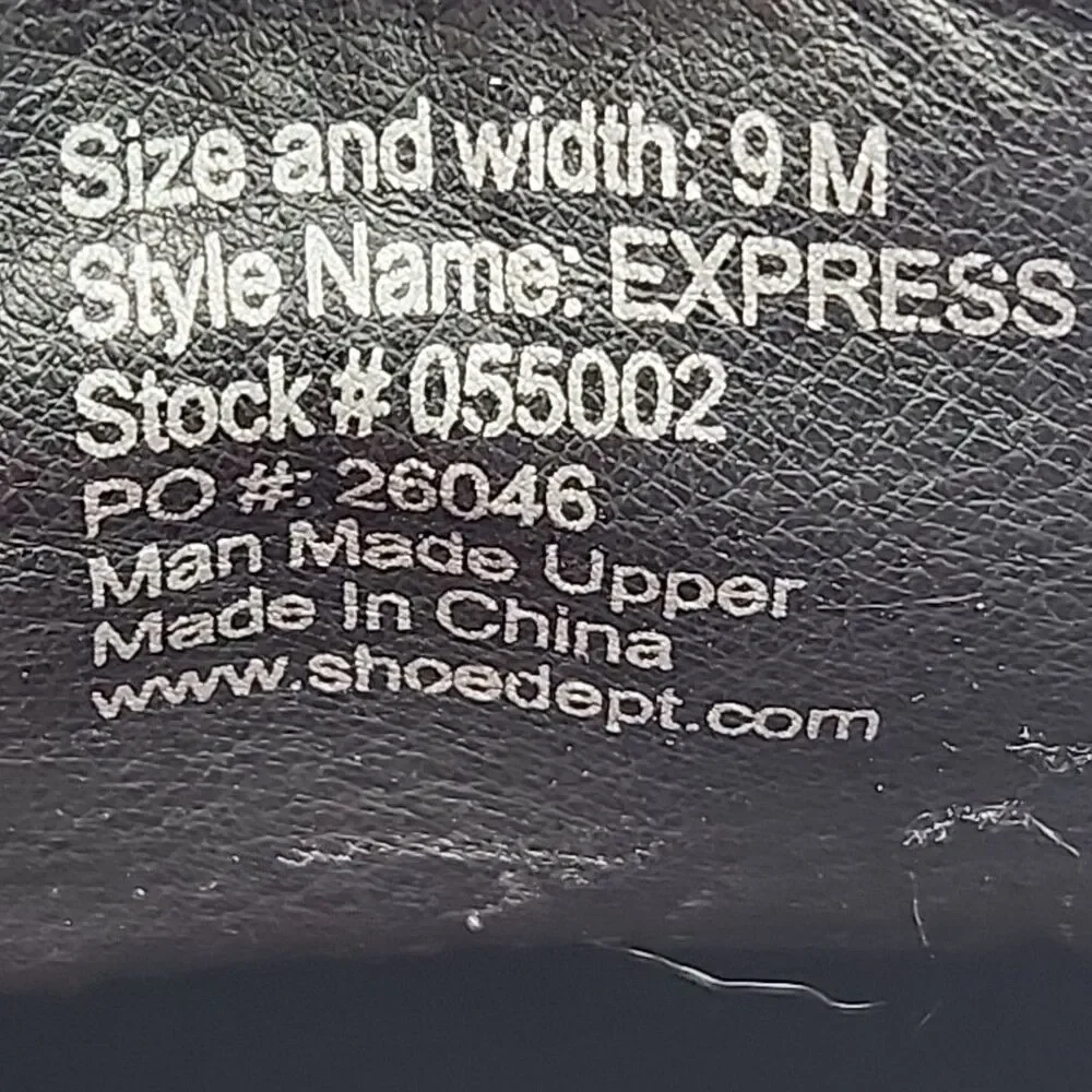 Ashford Hayes Dress Shoe Express Black Oxford Size 9 Men Derby Man-Made Upper